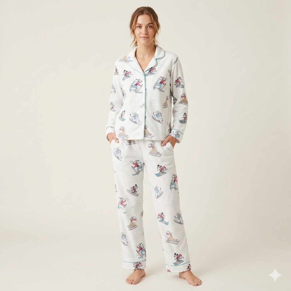 Disney Mikey and friends Ski PJs Woman/Young Girl Size M 10/12. Pre-owned